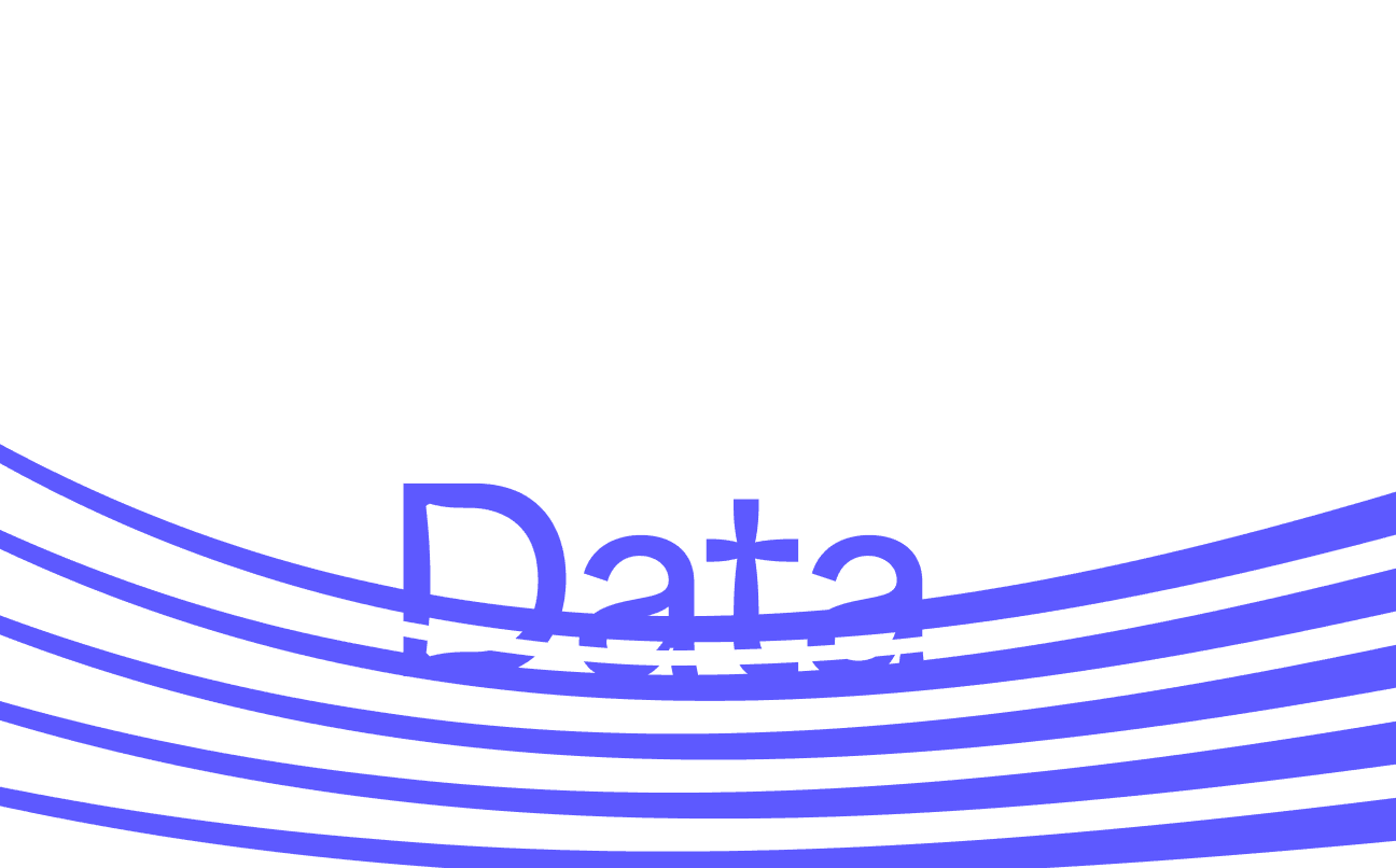 Blauer Text "Data" unterstrichen von Motion Lines